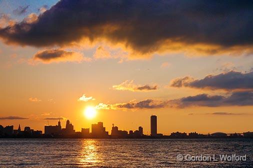 Buffalo Skyline At Sunrise_09734.jpg - Photographed from Fort Erie, Ontario, Canada.